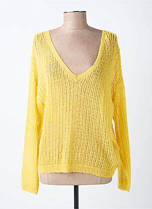 Pull coupe droite manches longues jaune CREAM femme