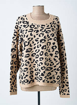 Pull coupe droite manches longues marron LOSAN femme