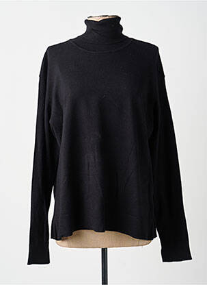 Pull col roulé coupe droite manches longues noir LOSAN femme