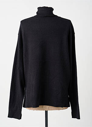 Pull col roulé coupe droite manches longues noir LOSAN femme