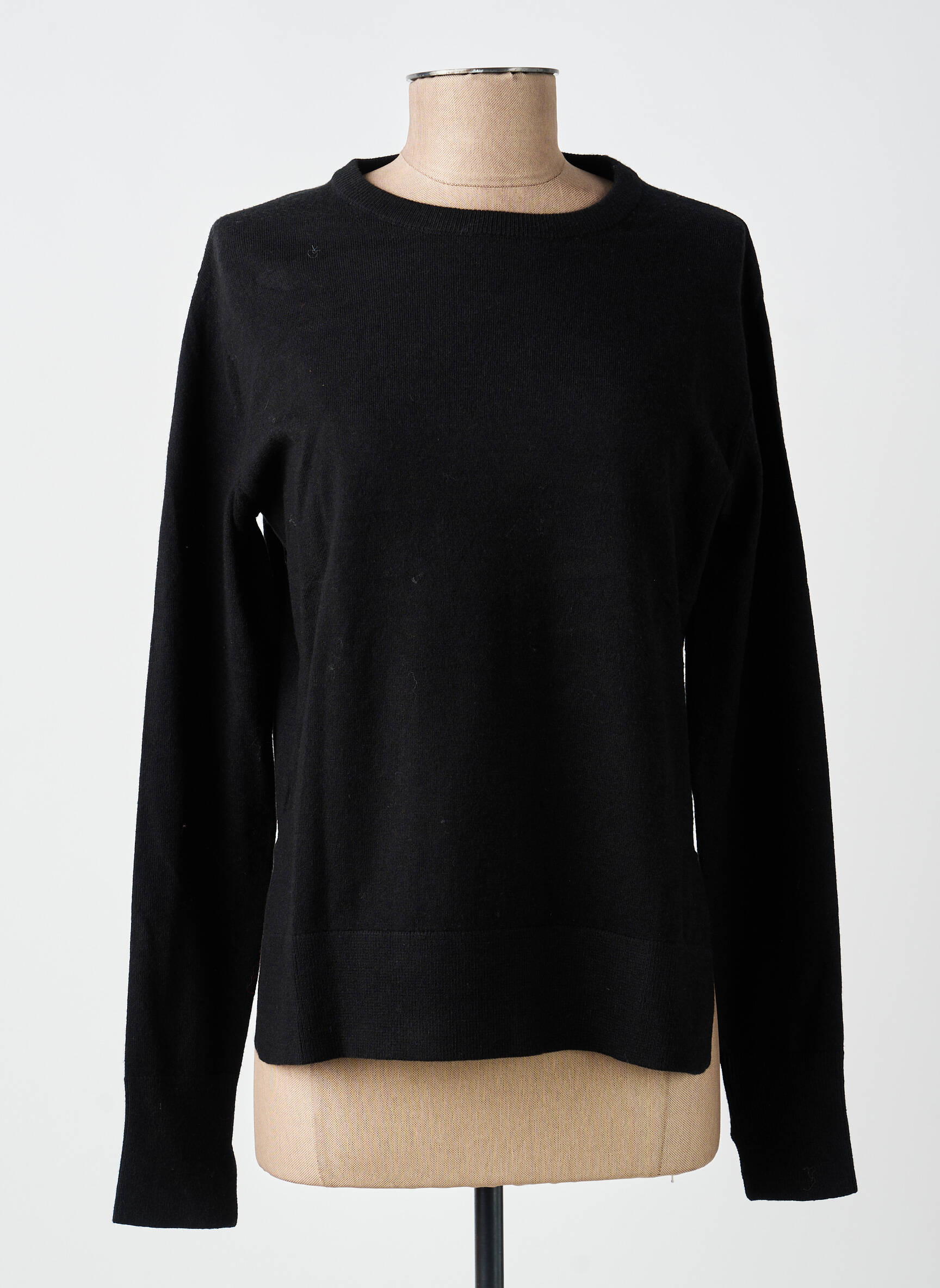 Pull coupe droite manches longues noir LOSAN femme