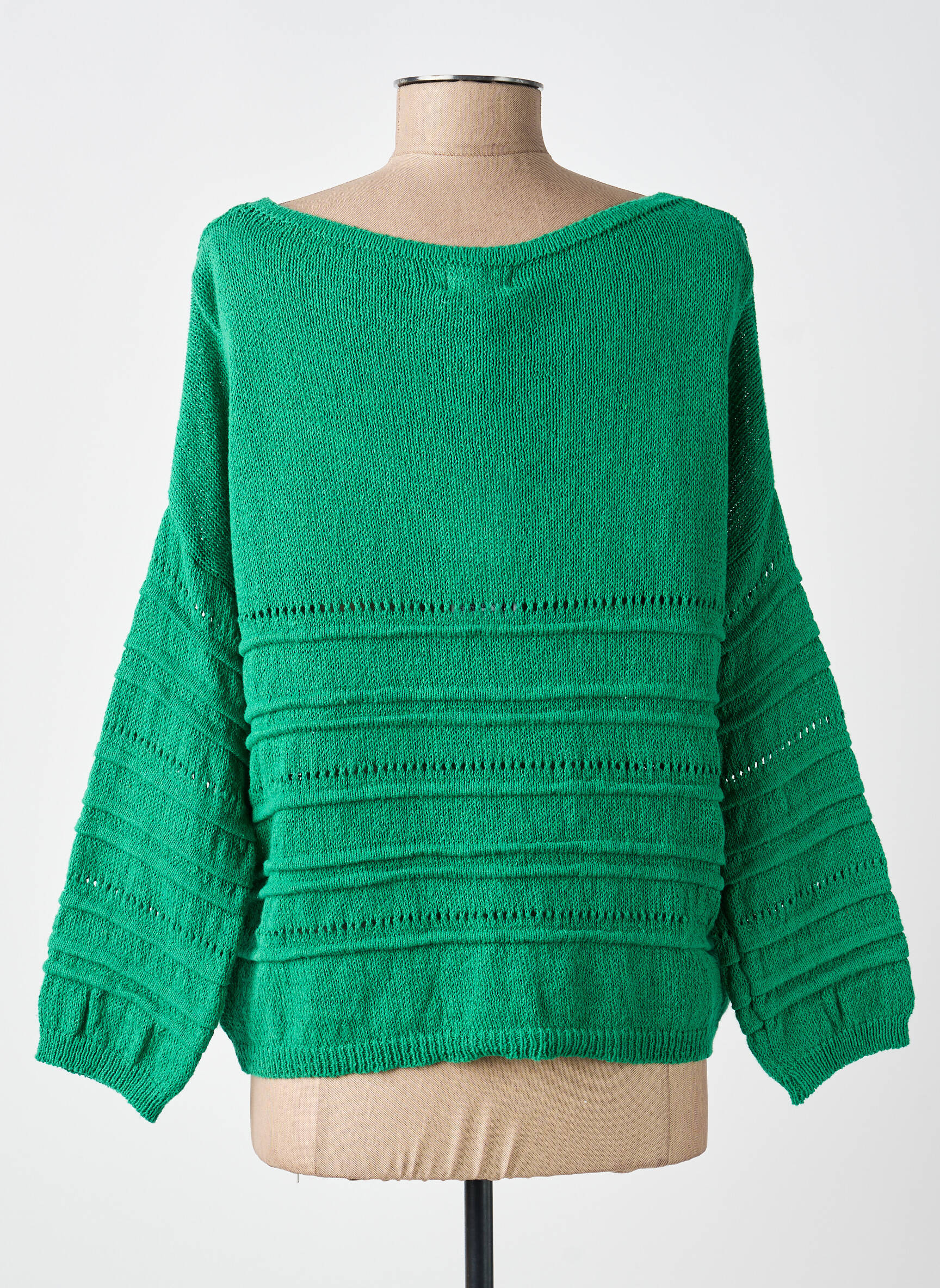 Pull col bateau manches longues vert LOLA ESPELETA femme