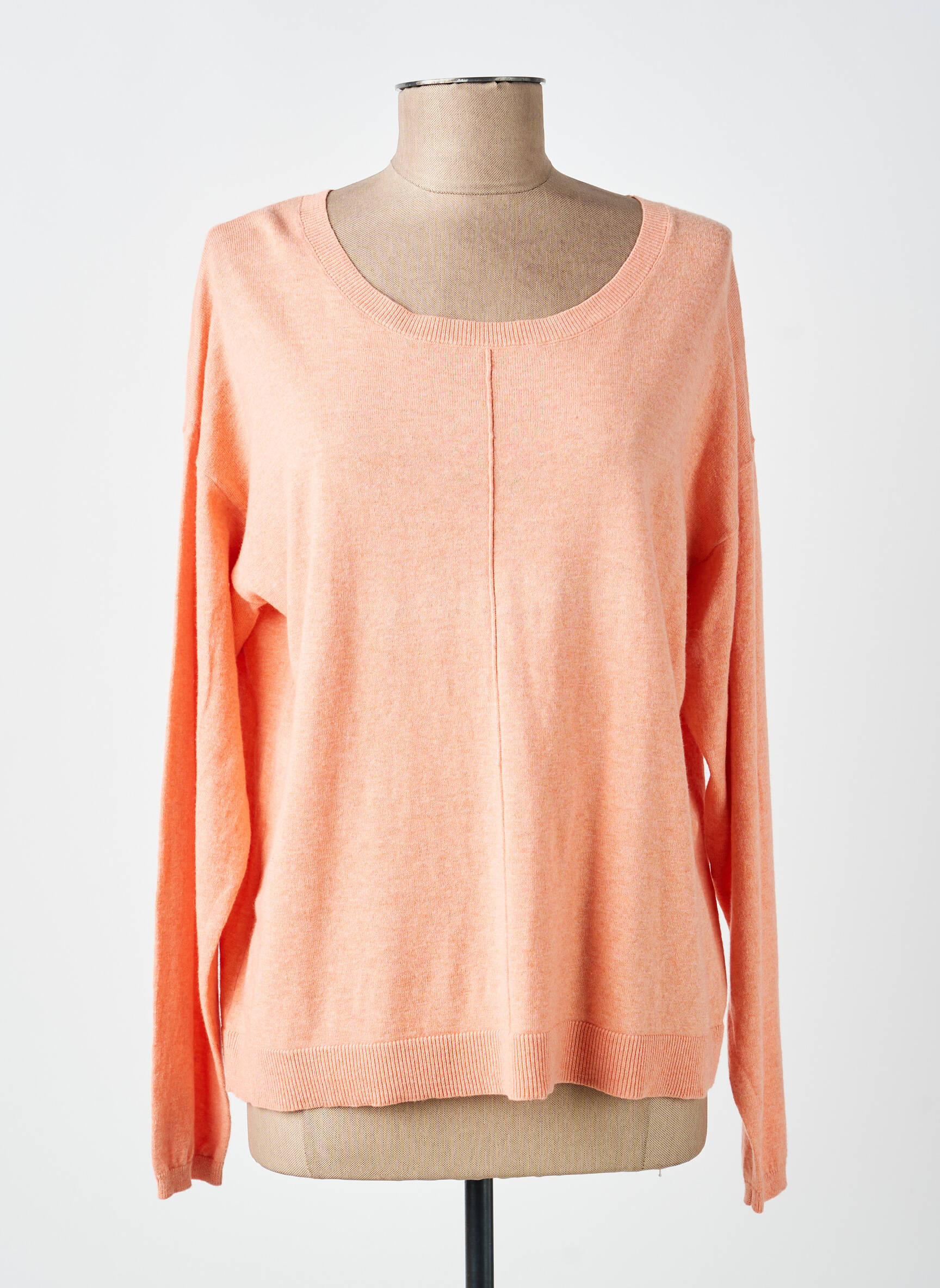 Pull resserrée sur le bas manches longues orange CREAM femme