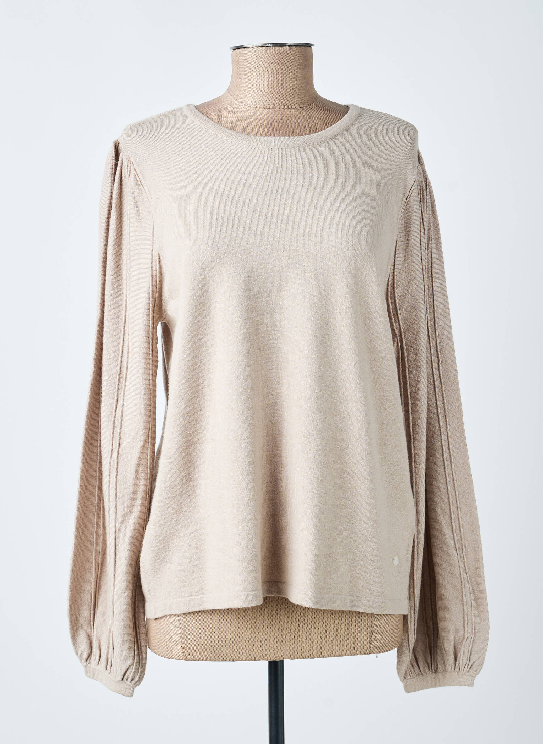 Pull coupe droite manches longues beige CREAM femme