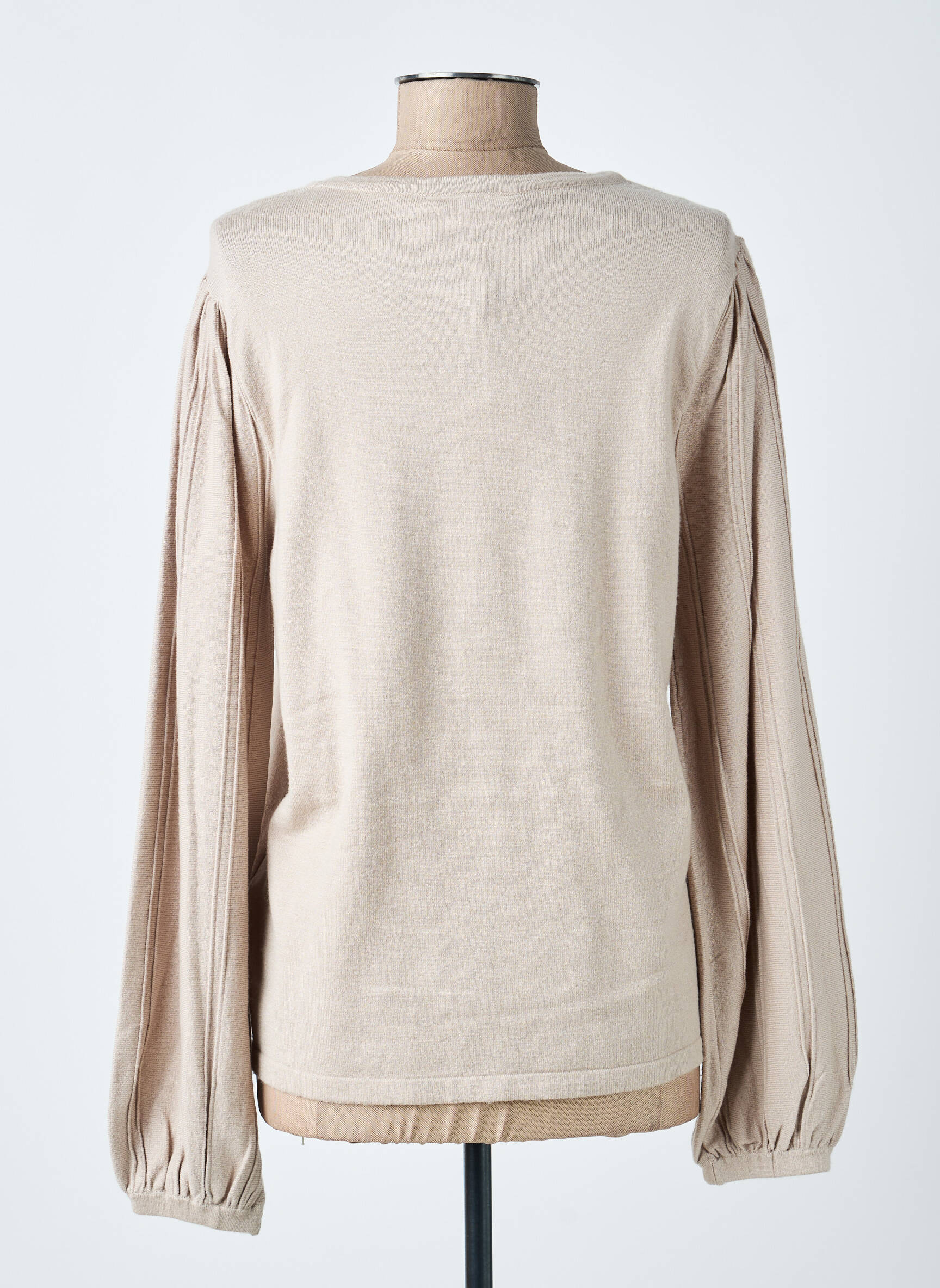 Pull coupe droite manches longues beige CREAM femme