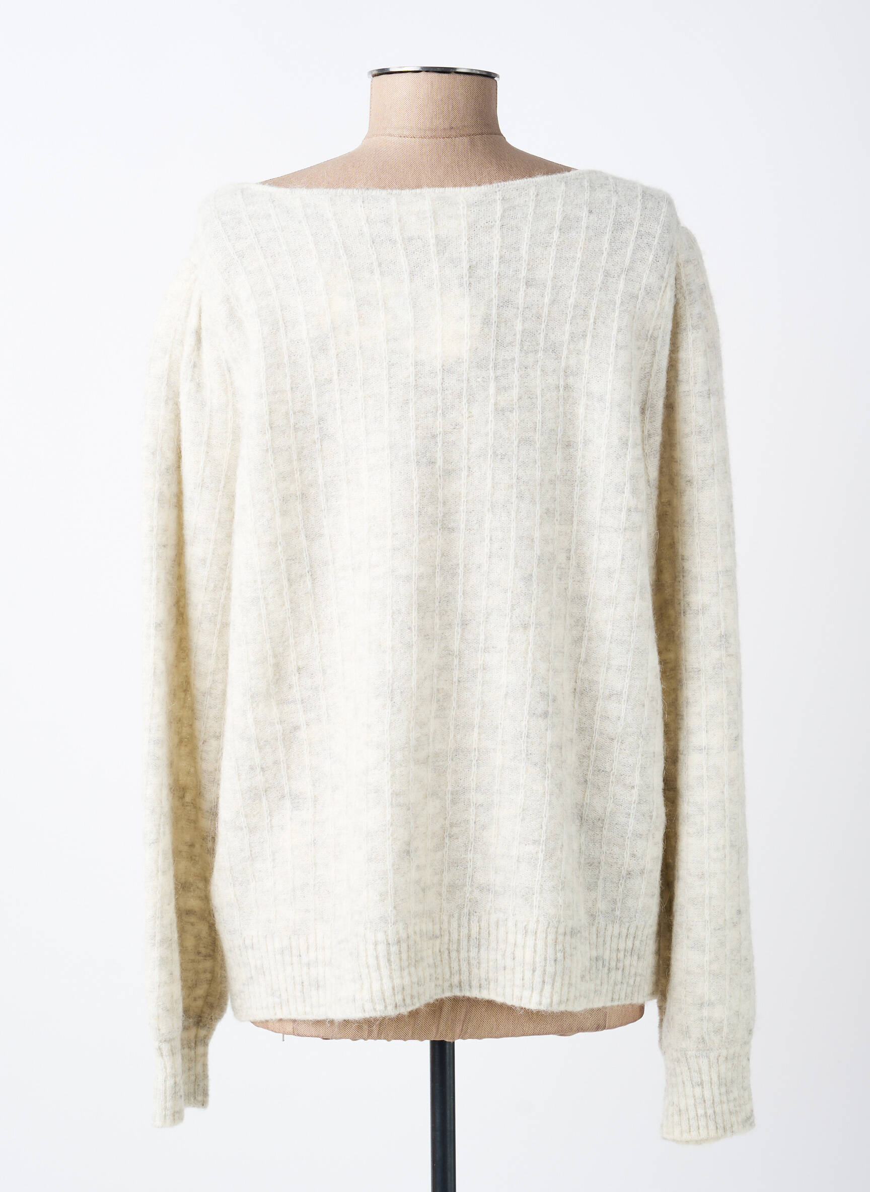 Pull coupe droite manches longues gris CREAM femme