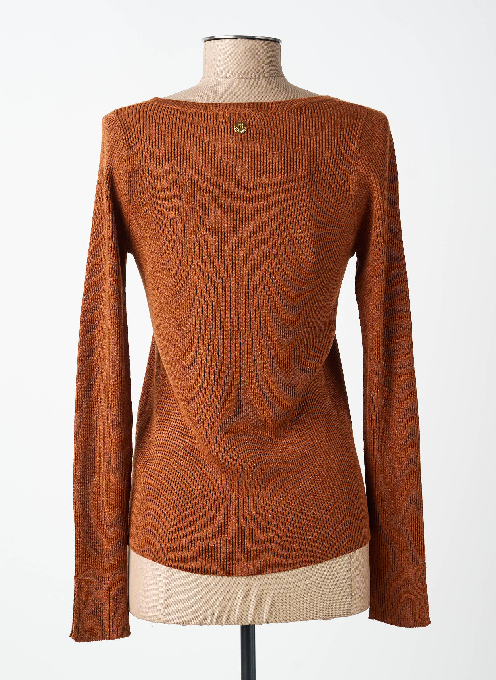 Pull coupe cintrée manches longues marron LOLA ESPELETA femme