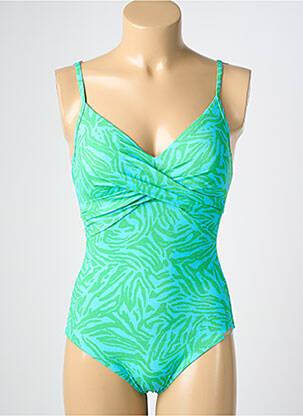 Maillot de bain 1 pièce imprimé fantaisie haut soutien-gorge moulé vert LIDEA femme