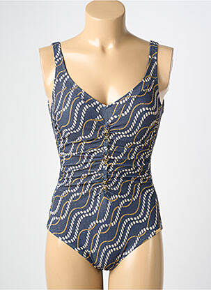 Maillot de bain 1 pièce imprimé fantaisie haut soutien-gorge moulé bleu CHARMLINE femme