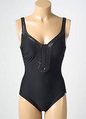 Maillot de bain 1 pièce effet matière satinée haut soutien-gorge moulé noir CHARMLINE femme