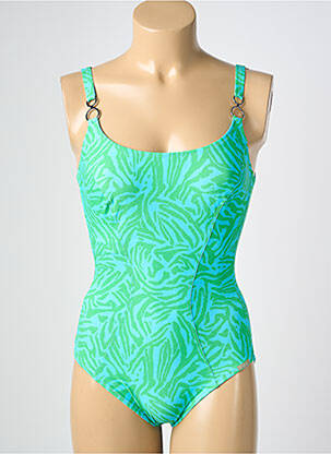 Maillot de bain 1 pièce imprimé fantaisie haut soutien-gorge emboitant vert LIDEA femme