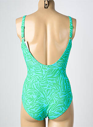 Maillot de bain 1 pièce imprimé fantaisie haut soutien-gorge emboitant vert LIDEA femme