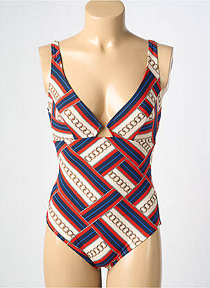 Maillot de bain 1 pièce effet matière satinée haut soutien-gorge emboitant rouge MARYAN MEHLHORN femme