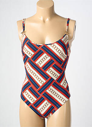Maillot de bain 1 pièce effet matière satinée haut soutien-gorge emboitant rouge MARYAN MEHLHORN femme