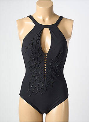 Maillot de bain 1 pièce bretelles élastiquées ajustables haut soutien-gorge moulé noir MARYAN MEHLHORN femme