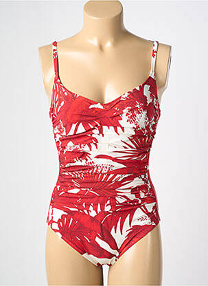 Maillot de bain 1 pièce effet matière satinée haut soutien-gorge emboitant rouge MARYAN MEHLHORN femme