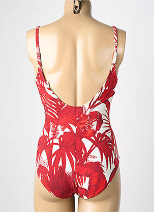 Maillot de bain 1 pièce effet matière satinée haut soutien-gorge emboitant rouge MARYAN MEHLHORN femme