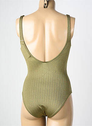 Maillot de bain 1 pièce effet matière satinée haut soutien-gorge avec mousse de rembourrage amovible vert MARYAN MEHLHORN femme