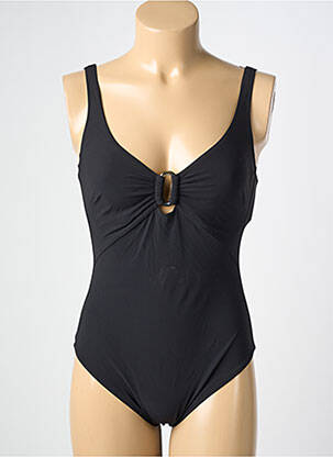 Maillot de bain 1 pièce effet matière satinée haut soutien-gorge emboitant noir MARYAN MEHLHORN femme