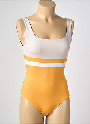 Maillot de bain 1 pièce stretch orange IODUS femme