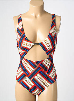 Maillot de bain 1 pièce effet matière satinée haut soutien-gorge moulé rouge MARYAN MEHLHORN femme