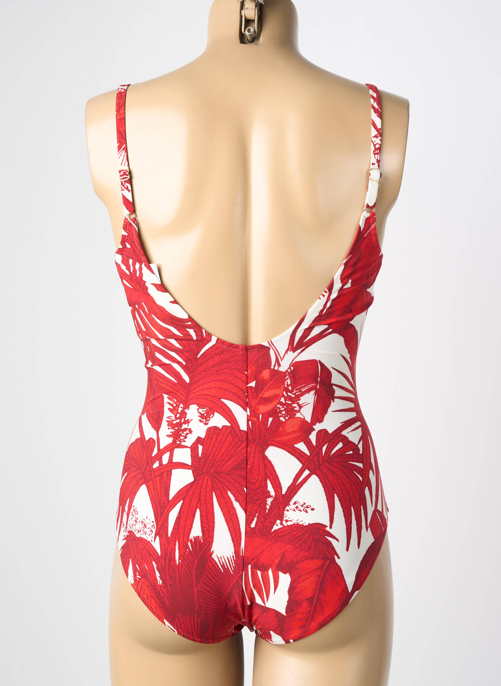 Maillot de bain 1 pièce effet matière satinée haut soutien-gorge emboitant rouge MARYAN MEHLHORN femme