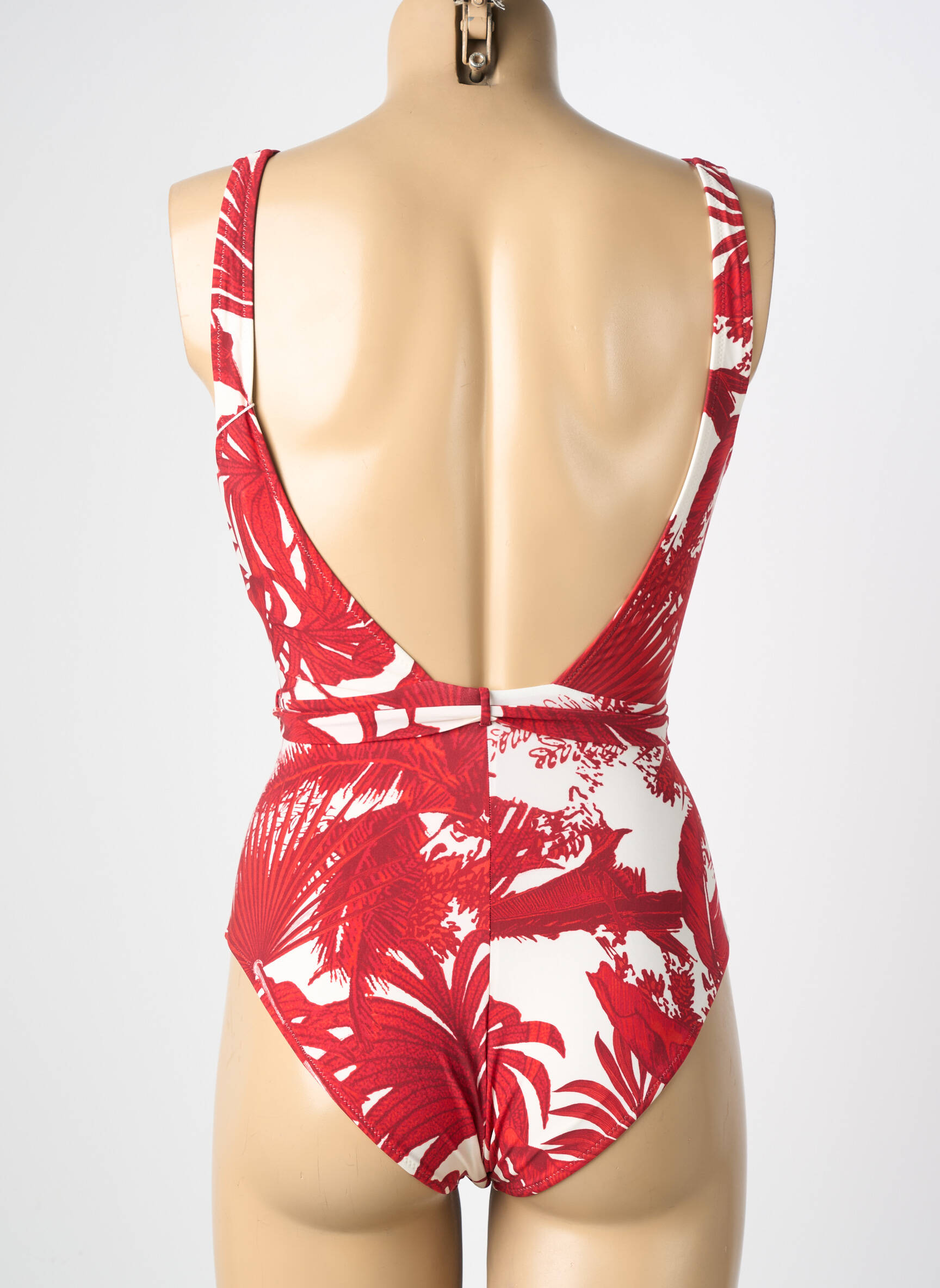 Maillot de bain 1 pièce effet matière satinée haut soutien-gorge emboitant rouge MARYAN MEHLHORN femme