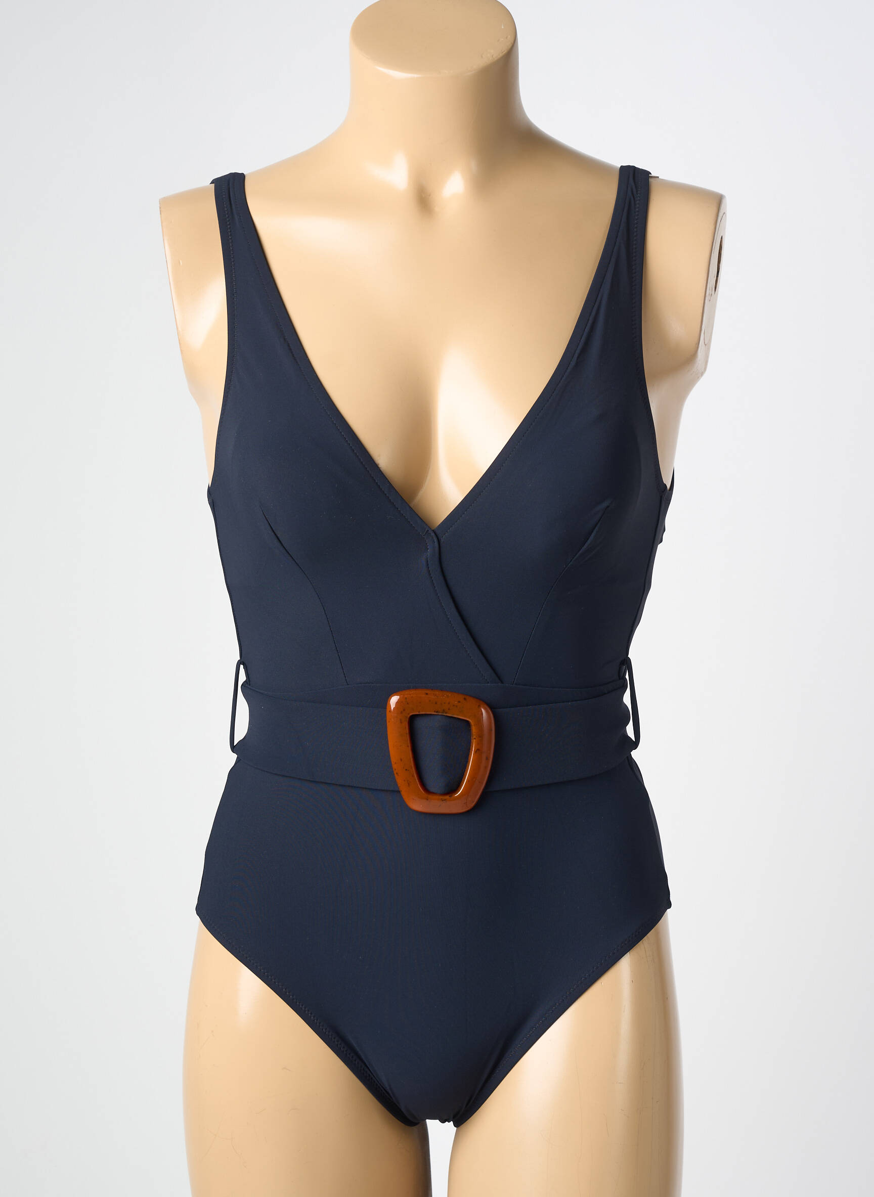 Maillot de bain 1 pièce stretch haut soutien-gorge moulé bleu MARYAN MEHLHORN femme