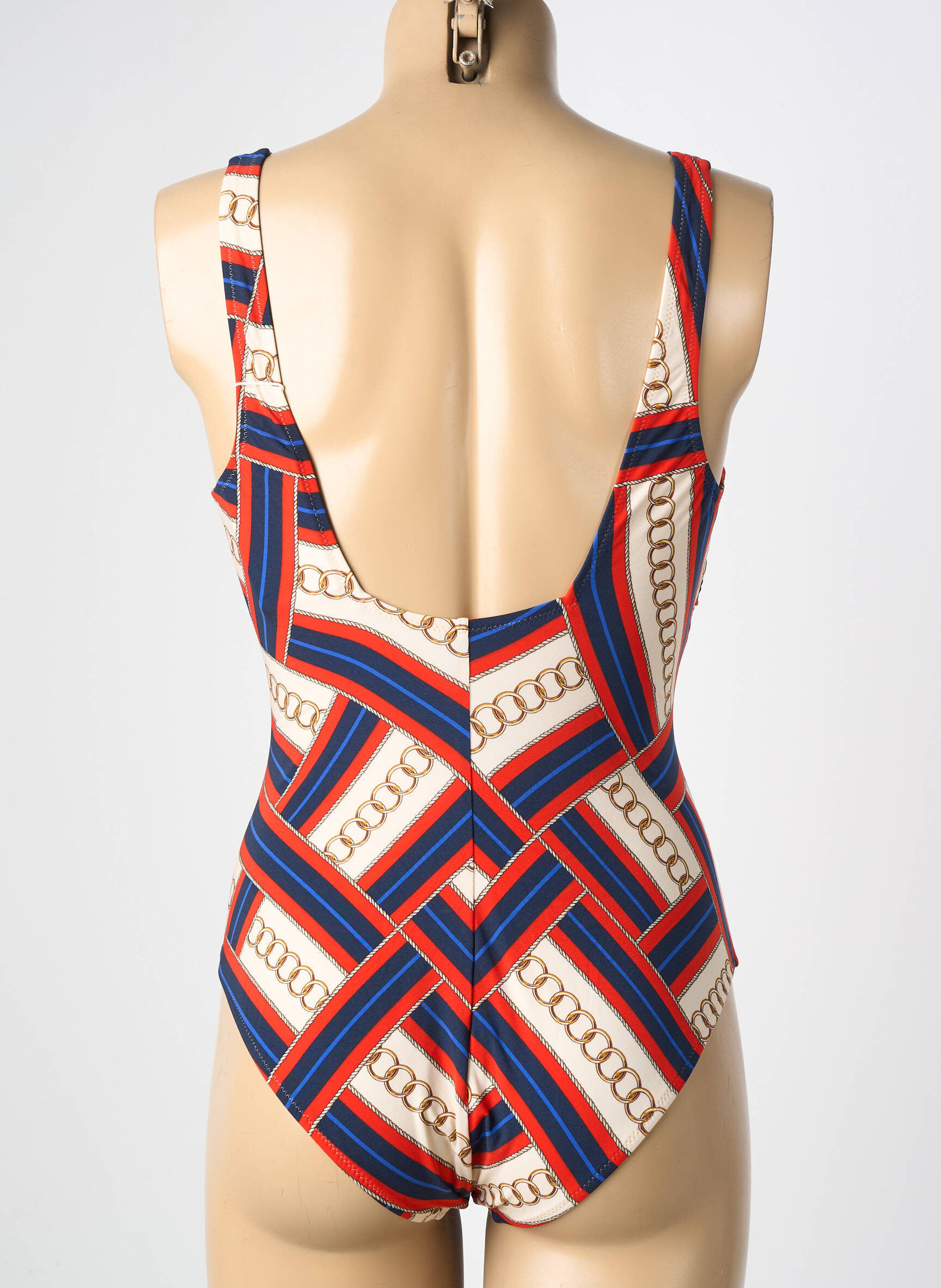 Maillot de bain 1 pièce effet matière satinée haut soutien-gorge moulé rouge MARYAN MEHLHORN femme