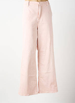 Pantalon large fermeture zippée sous rabat boutonné taille normale rose CREAM femme