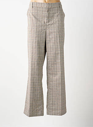 Pantalon droit tissage popeline taille normale beige CREAM femme