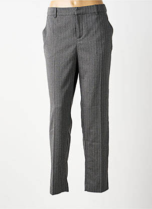 Pantalon chino fermeture zippée sous rabat boutonné taille normale gris CREAM femme