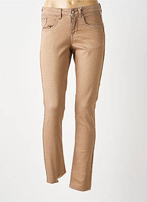 Jeans coupe slim tissage brut taille normale marron CREAM femme