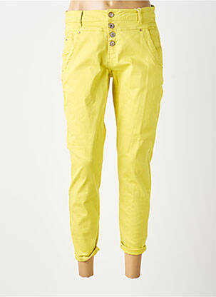 Jeans coupe slim tissage brut taille normale vert CREAM femme