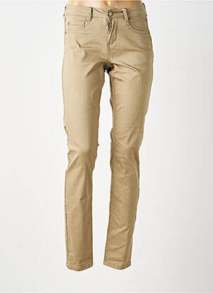 Jeans coupe slim tissage brut taille normale vert CREAM femme