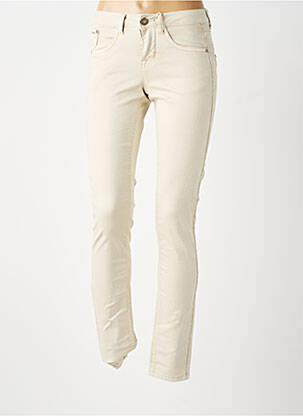 Jeans coupe slim tissage brut taille normale beige CREAM femme