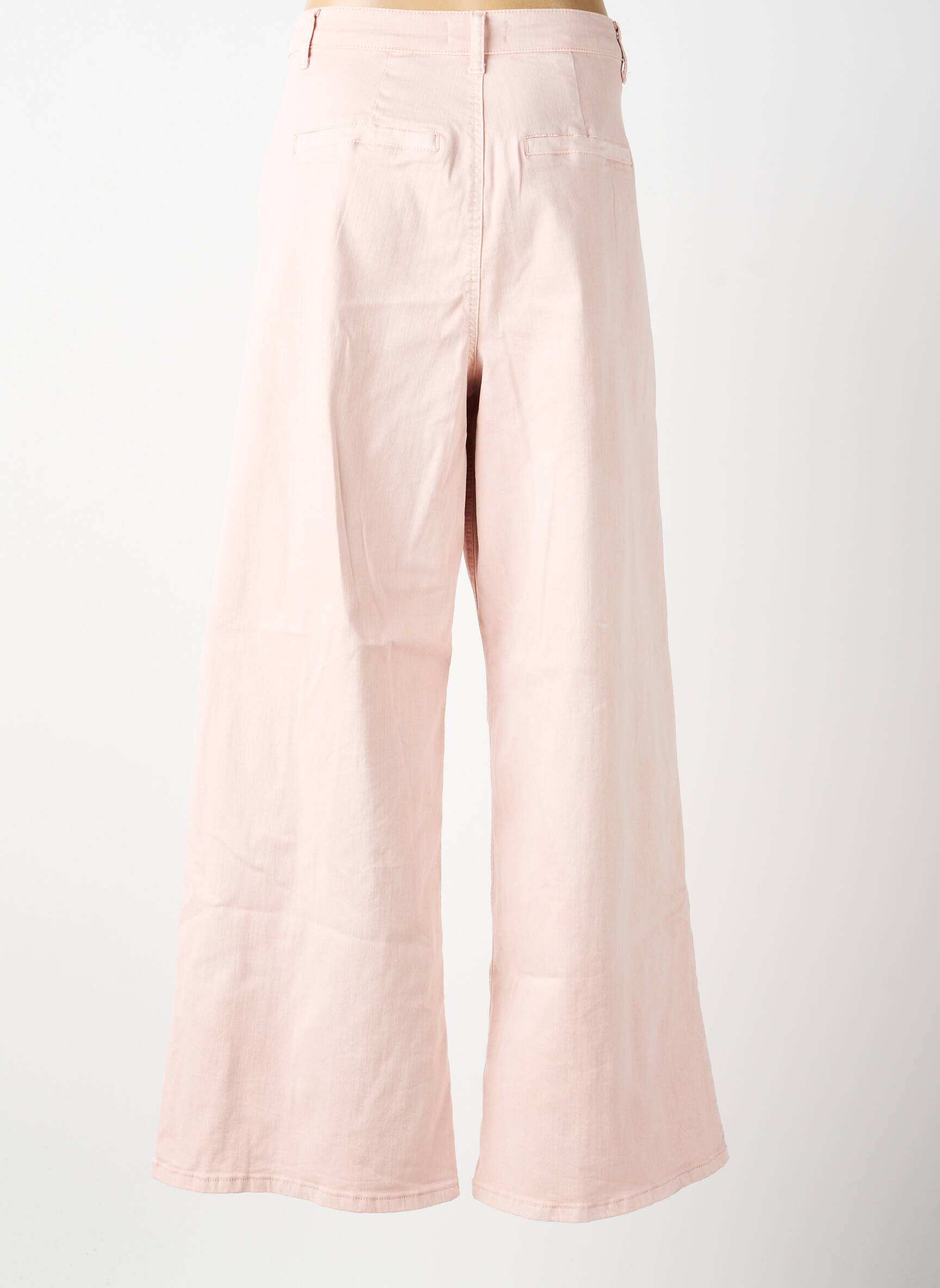 Pantalon large fermeture zippée sous rabat boutonné taille normale rose CREAM femme
