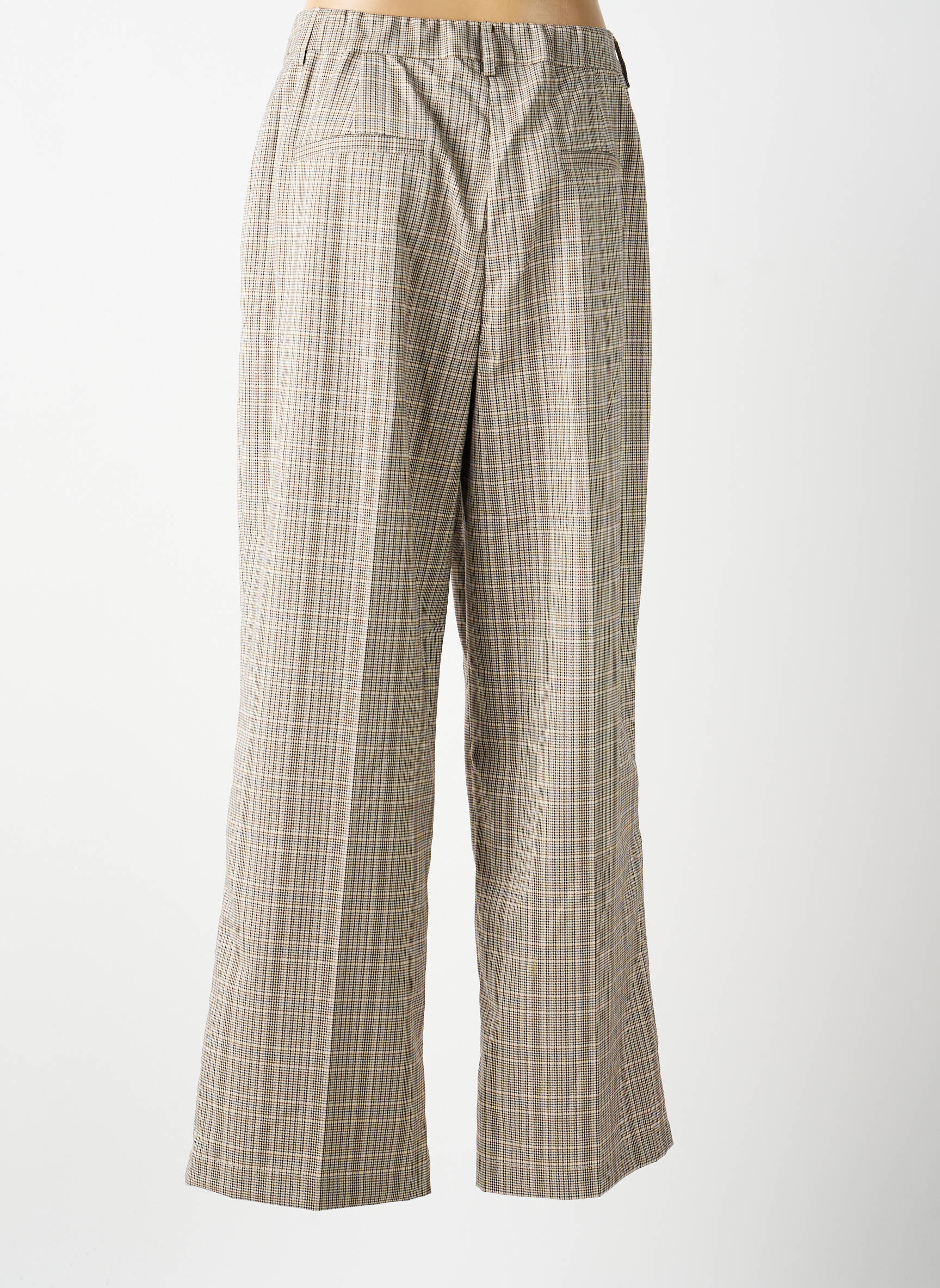 Pantalon droit tissage popeline taille normale beige CREAM femme