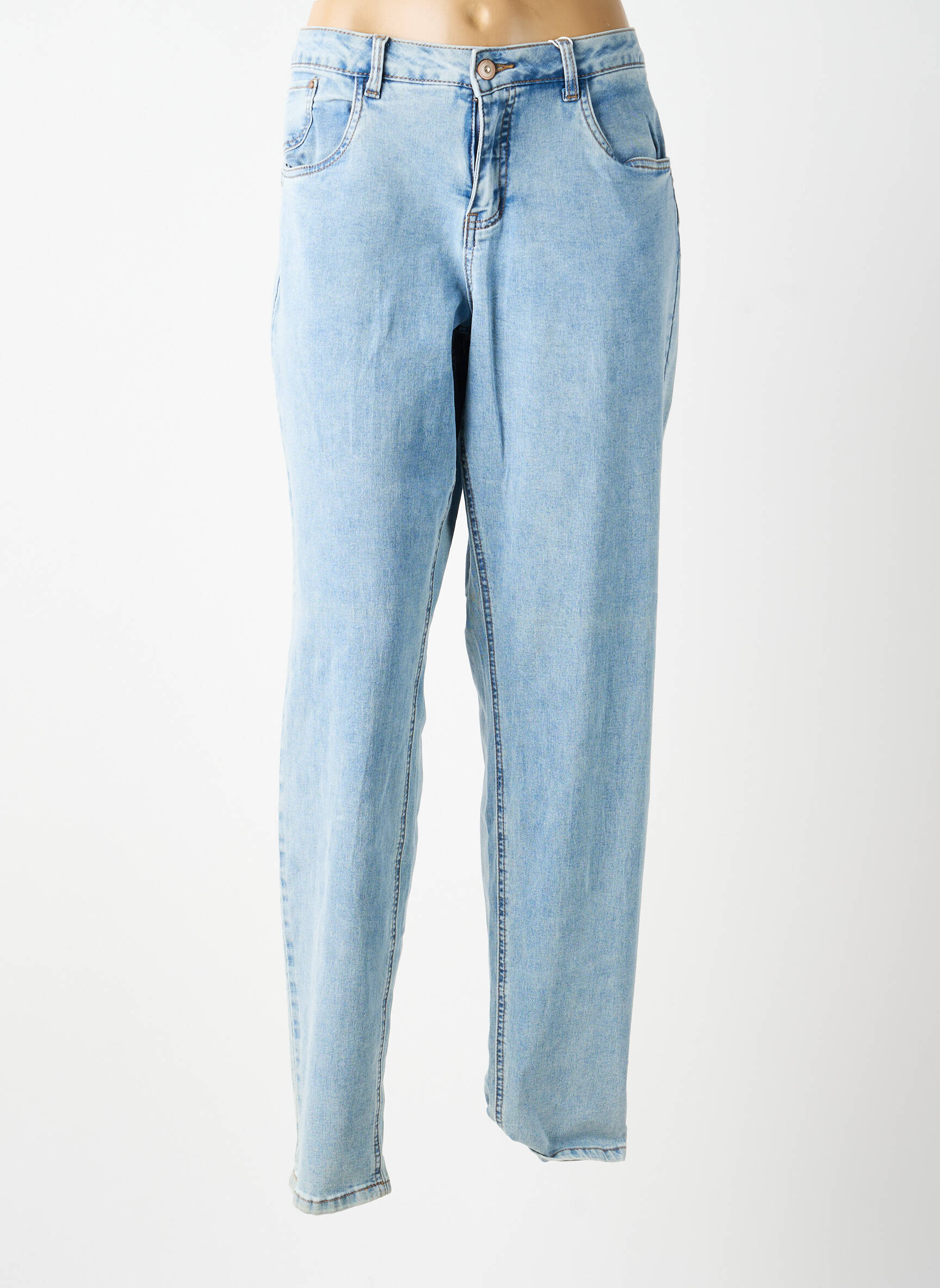 Jeans coupe slim tissage brut taille normale bleu CREAM femme