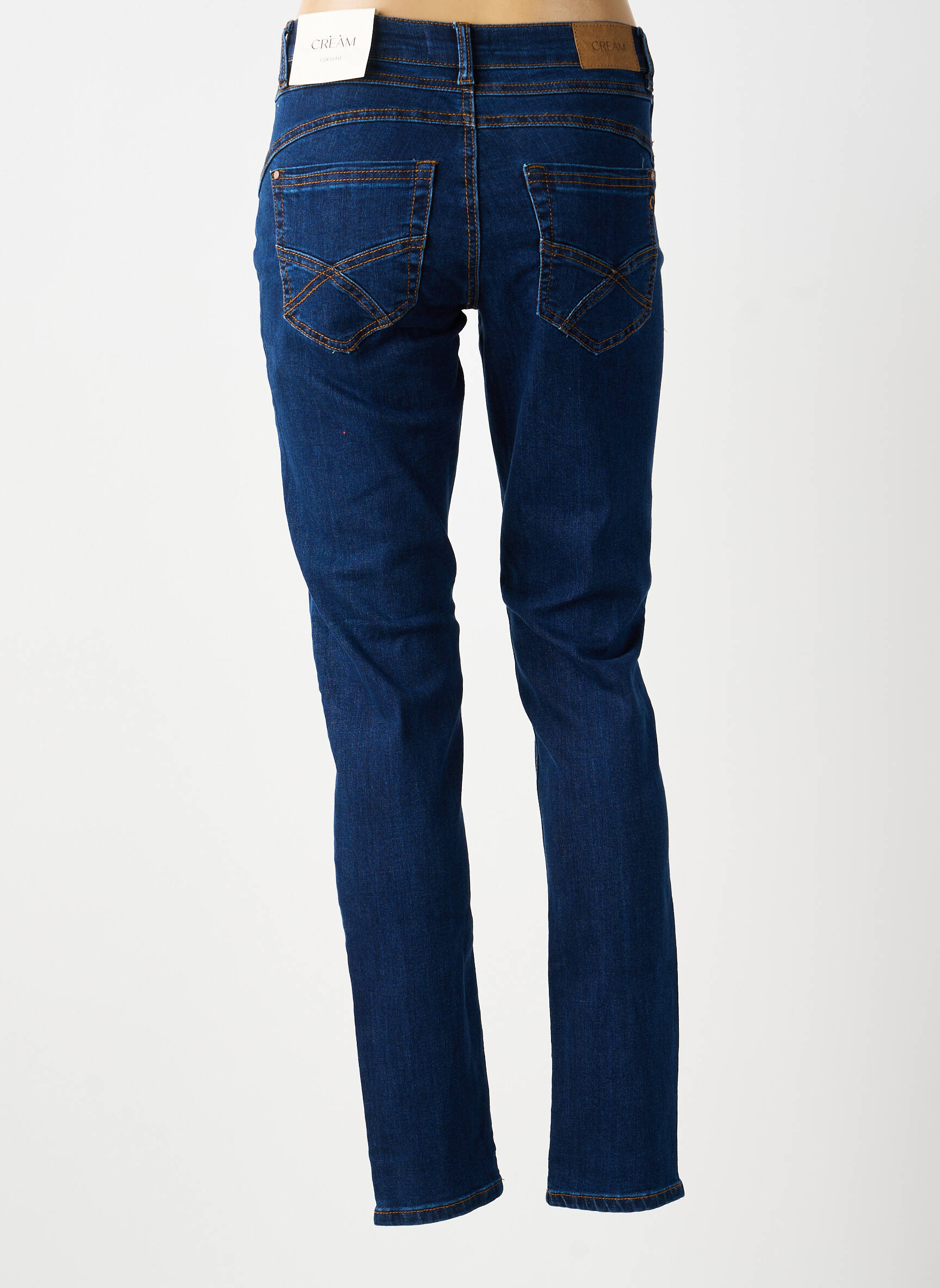 Jeans coupe slim tissage brut taille normale bleu CREAM femme