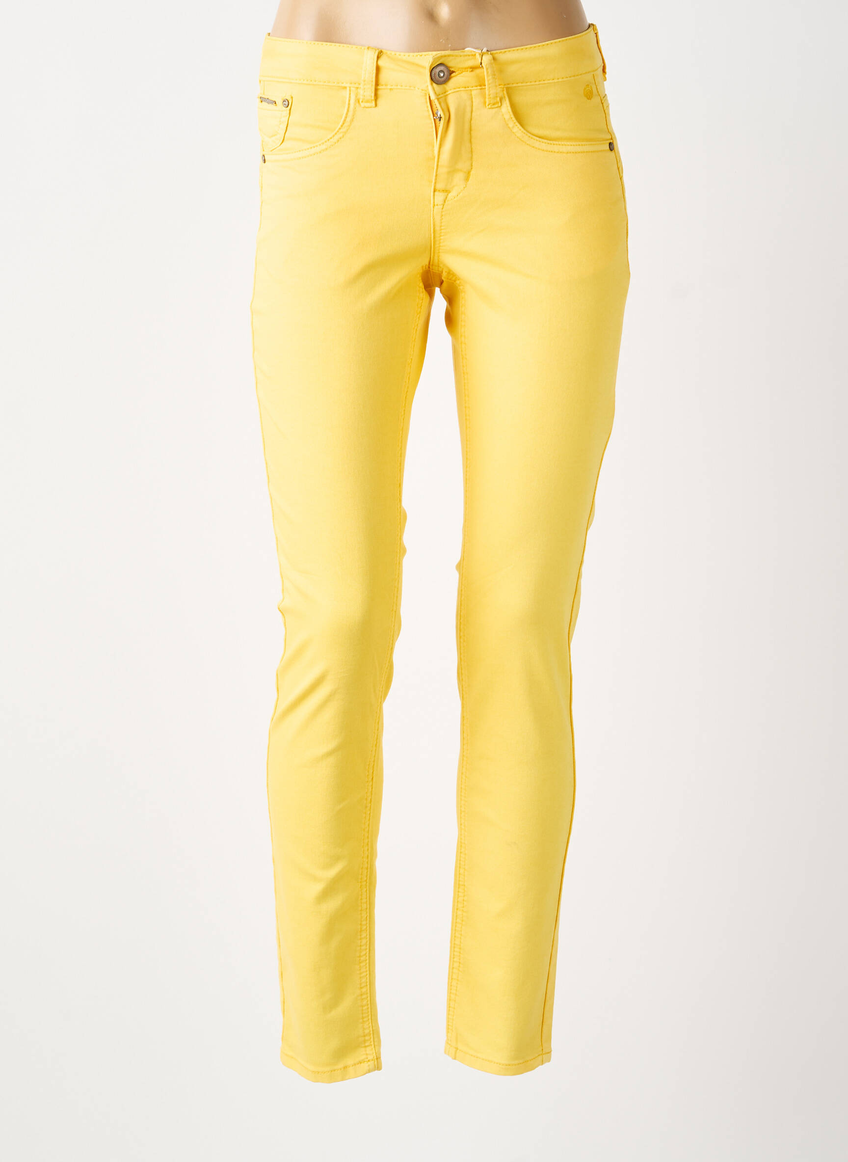 Jeans coupe slim tissage brut taille normale jaune CREAM femme