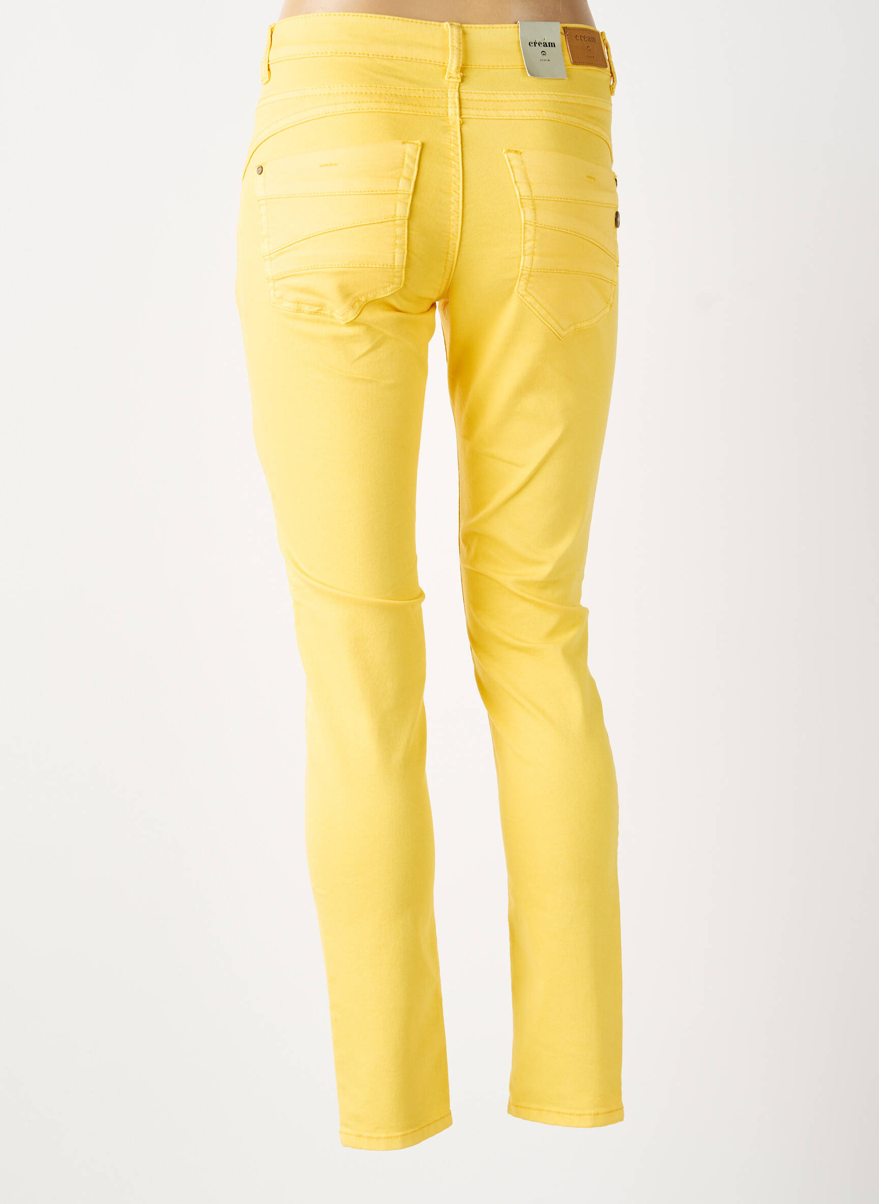 Jeans coupe slim tissage brut taille normale jaune CREAM femme