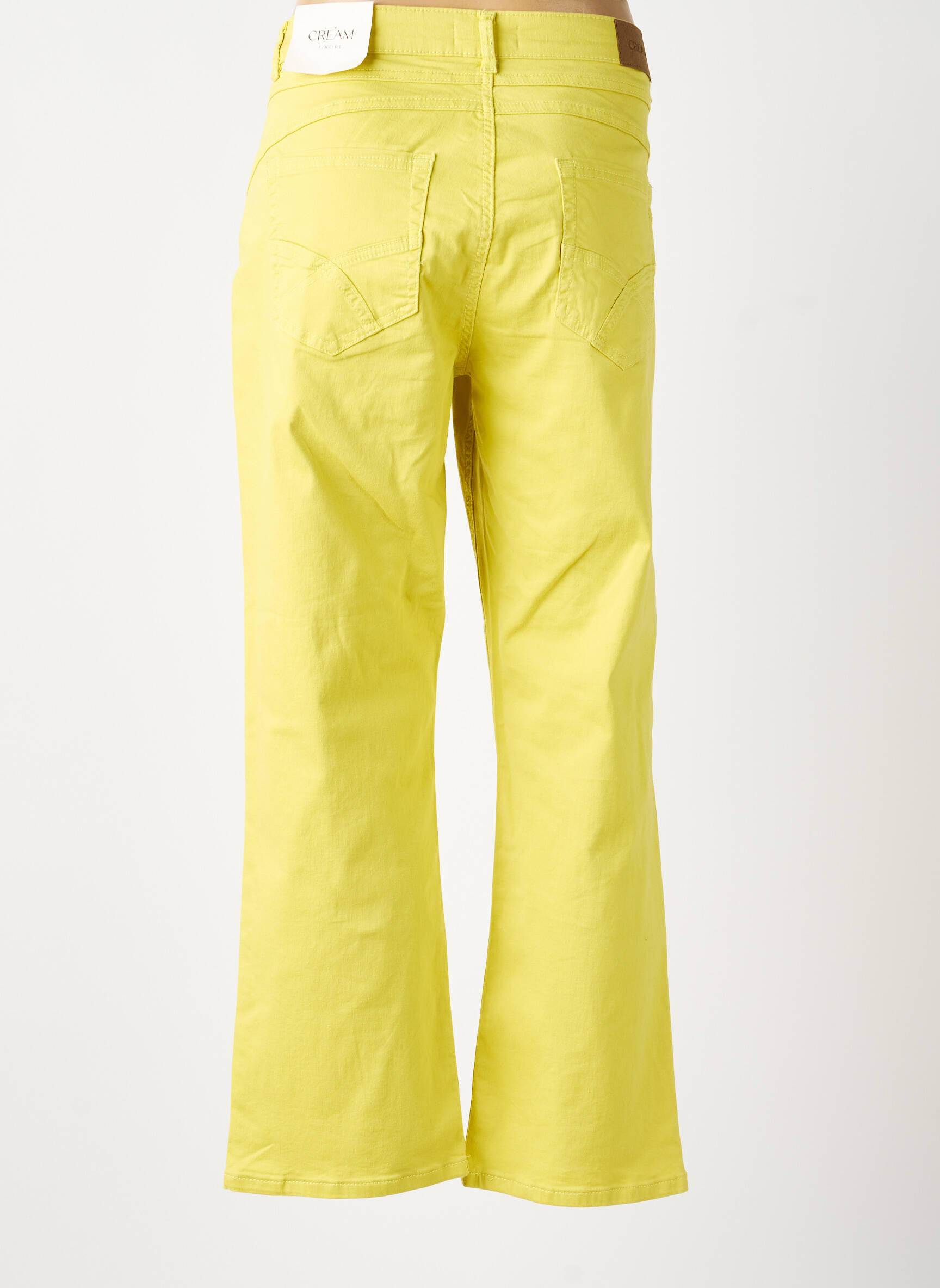 Jeans coupe slim tissage brut taille normale vert CREAM femme