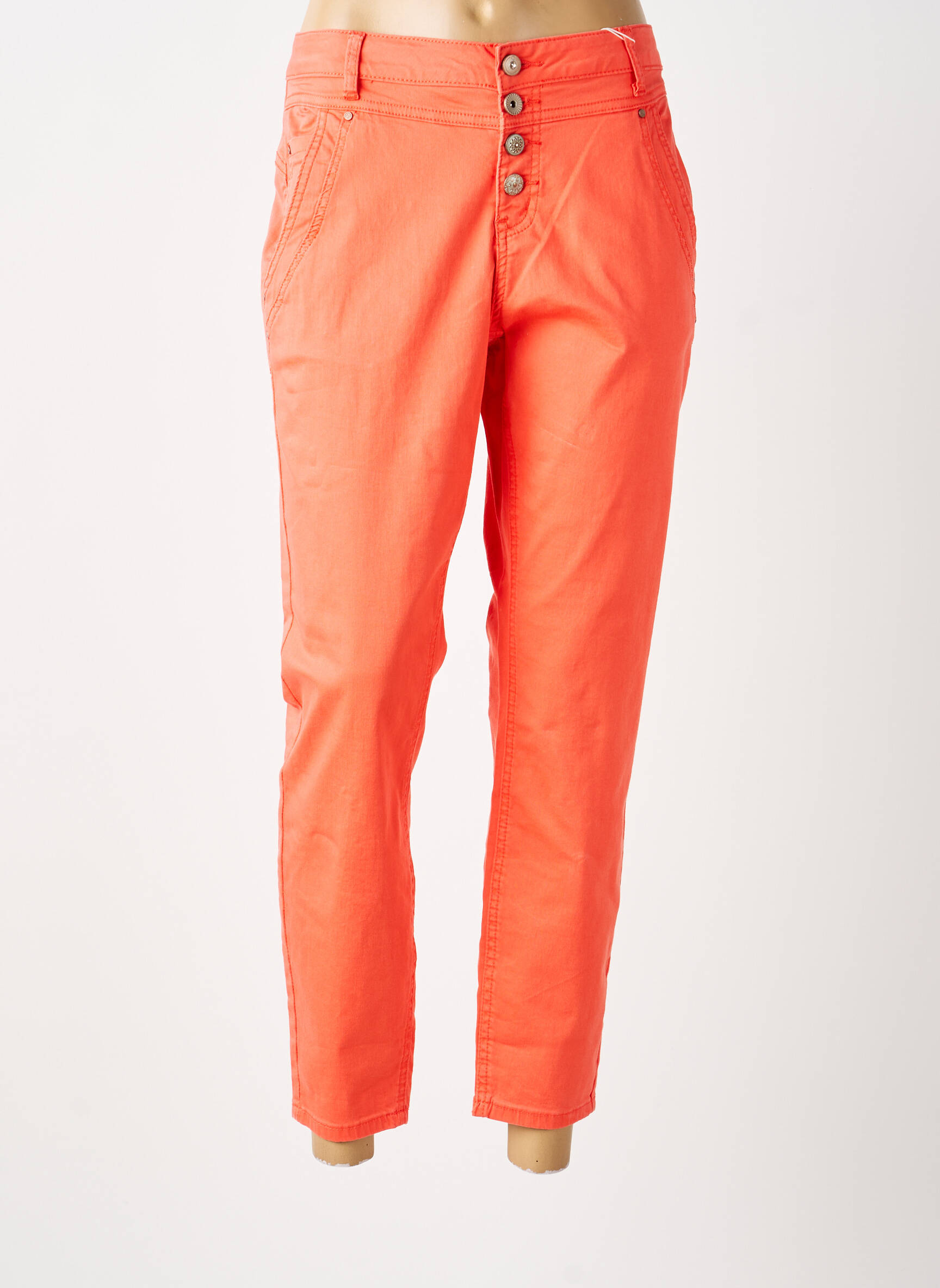 Jeans coupe slim tissage brut taille normale orange CREAM femme