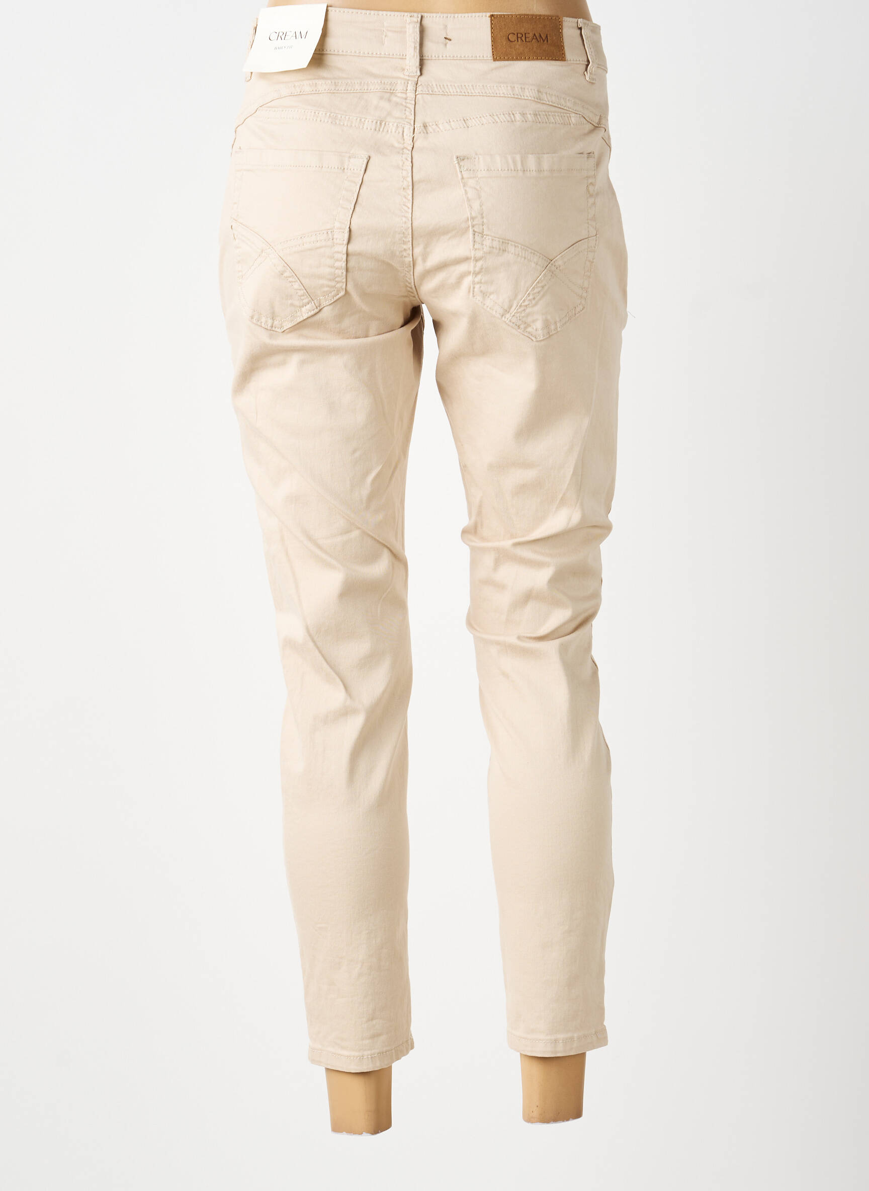 Jeans coupe slim tissage brut taille normale gris CREAM femme