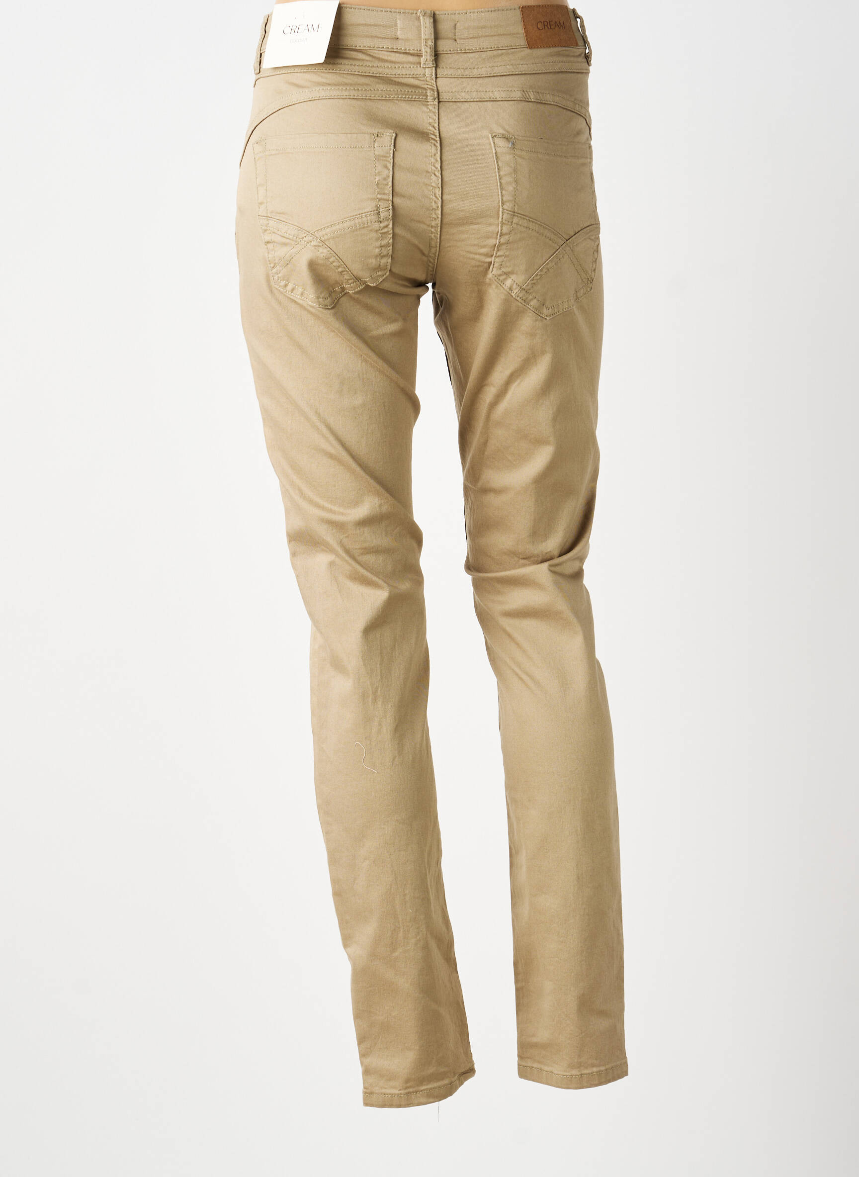 Jeans coupe slim tissage brut taille normale vert CREAM femme