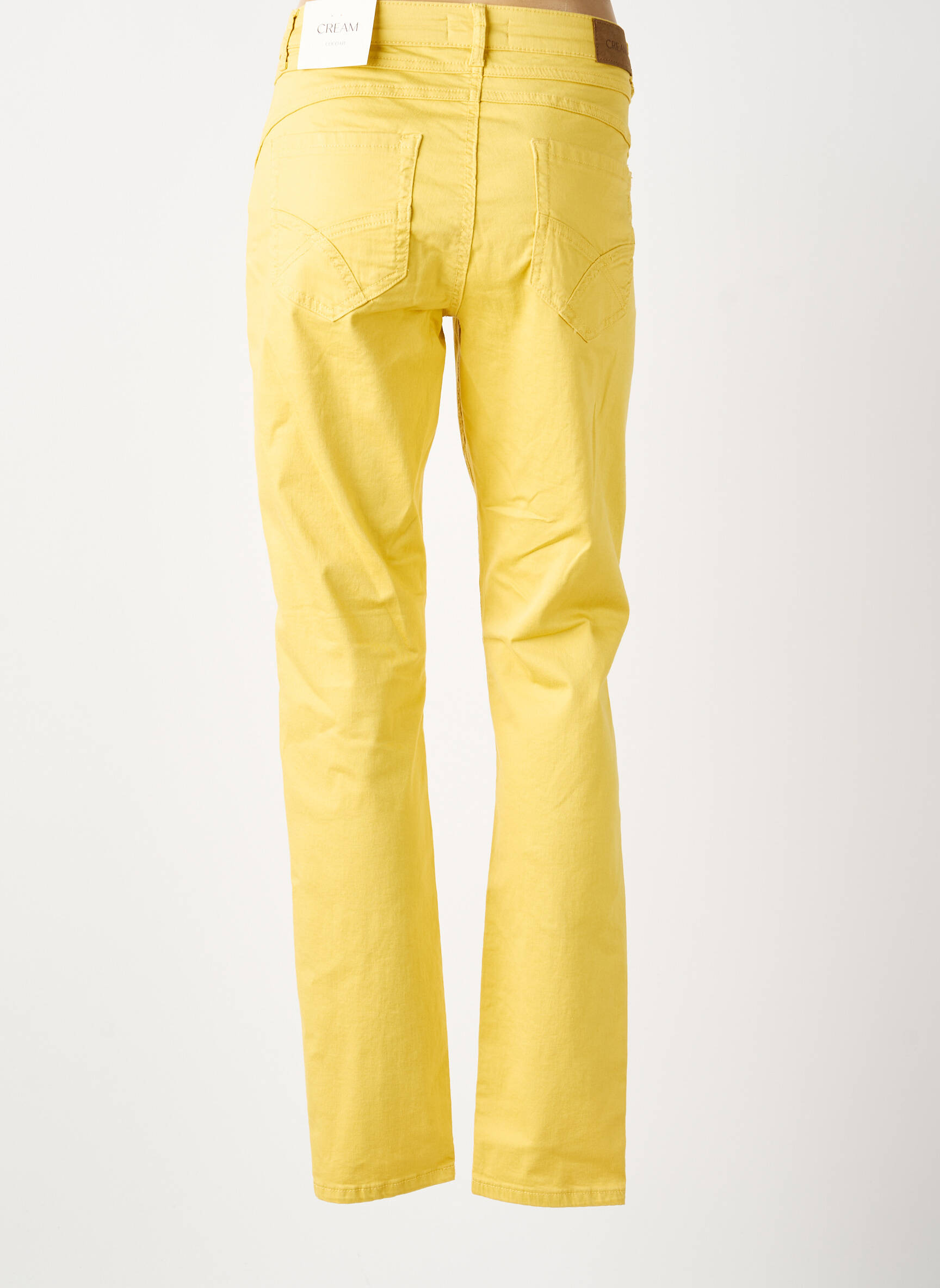 Jeans coupe slim tissage brut taille normale jaune CREAM femme