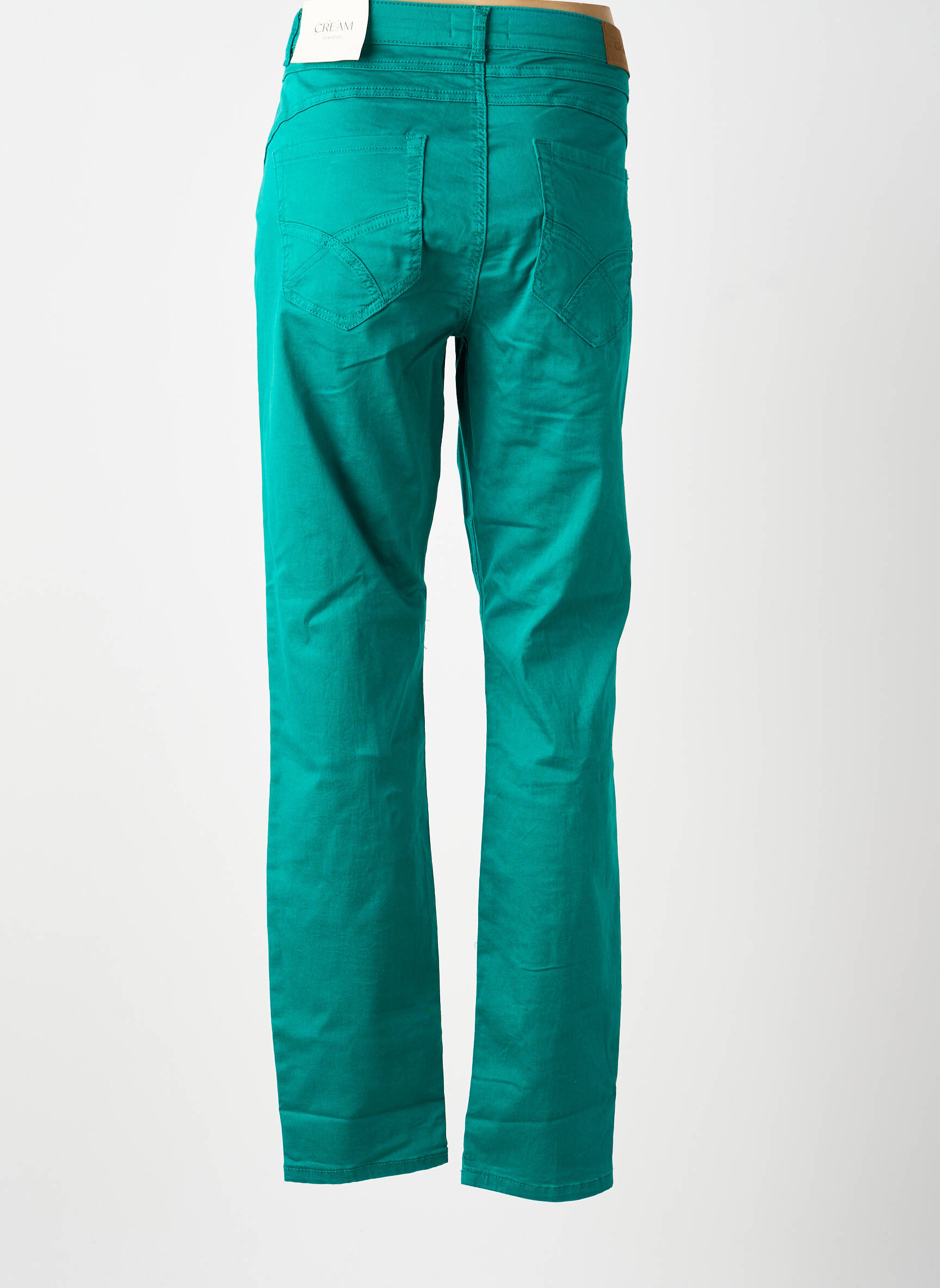 Jeans coupe slim tissage brut taille normale vert CREAM femme