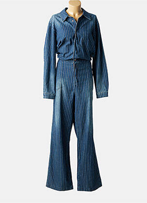 Combi-pantalon coupe cintrée manches longues bleu CREAM femme