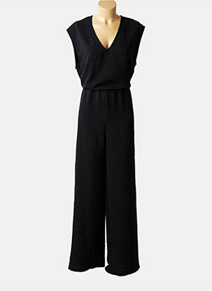 Combi-pantalon tissage crêpe sans manche noir LOSAN femme